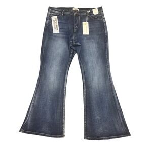 Bamboo Bootcut Jeans Super Soft Stretch Denim Dark Wash‎ Women's Plus Size 20